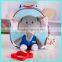 Lovely Elephant Funny Cartoon School Backpack, kids zoo plush animal bag hanging toy