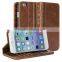 Premium Quality Wallet Design Vintage Leather Case for iPhone 6S with Card Slot and Stand