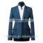 2015 new design 100% wool Classic blue skirt suit women office uniform style