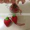Custom design 190T polyester foldable bag,folded nylon shopping bag,strawberry bag