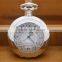 guangzhou factory directly silver white steampunk hollow pocket watch cheap price