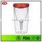 Customized 10 ounce Double layer Christmas plastic wine glass with lid