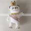 Flocked PVC Toy Bear White
