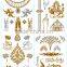elephants gold temporary jewelry tattoos skin adhesive sticker paper