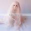 wholesale long afro wavy pink bjd/blythe doll wig with full bangs