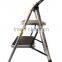 2 Tread Non Slip Folding Step Ladder Kitchen Stool New