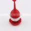 Red Color Stainless Steel Tea Infuser with Silicone Leaf Handle and Drip Tray
