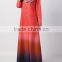 dubai abaya wholesale Islamic Clothing Front Zip Gradient Color Abaya Dress