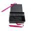 custom gold logo matte black ribbon closure flat folding baby clothes paper packaging box