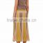 Wholesale Customized Summer Latest Yellow Pleated Midi Skirt(DQM034S)