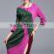 Lady multicolor fashion degisn crumple dresses with split hem