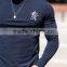 Navy Blue 95% Cotton 5% Elastane Mens Longline Long Sleeve Curved Hem T Shirt Musle Fit Gym T Shirt Wholesale Streetwear