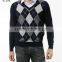 Intarsia Knitting Cashmere Sweater Design for Man