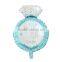 Aluminium Foil Balloons Party Decoration Finger Ring Blue Angel Message "I Do" Pattern