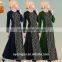 black patched muslim dress/laqg muslim Arabian lace abaya kaftan dress/ islamic muslim women dress