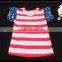 2016 wholesale yawoo july 4th tops red stripes children striped t-shirt blue star flutter new 2016 t-shirts childrens shirts