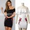 Mature women fashion one-piece bandage long sleeve beaded cocktail dress