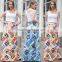 Wholesale Women Boho Printed Floral Pleated Skirt Ladies Beach Wear High Waist Flare Skirts
