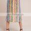 New Arrival Side Slit Colourful Sequin Midi Skirt Women