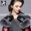 High Quality Fox Fur Finger Gloves Warm Winter Sheepskin Gloves for Ladies Glove Leather