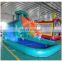 Mini inflatable water slide with swimming pool