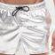 Metallic silver fabric men swimwear boardshorts