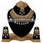 Black Gold Plated Indian Handmade Ethnic Party wear Kundan Zerconic Necklace set Color