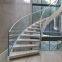 Best Selling Curved Glass Staircase with Solid Oak Wood Treads / Indoor Wood Staircase
