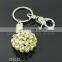 Fashion Heart Shaped Metal Keychain with Crystal Diamond for Wedding Gift