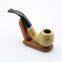 140mm Length wooden resin short tobacco pipe with small solid wood head for smoking