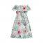 Posh Girl Purple Flower Off Shoulder Summer Maxi Dress