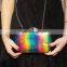 2020 Wholesale Trendy Diamond rainbow handbags ladies clutch bag evening bag women Party Hand Bag Purse Money Bags
