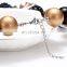 Girl Necklace with Gold Bow Kids Children Chunky bubble beads necklace Holiday Jewelry Gift