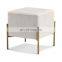Modern square elegant Ottoman with metal legs velvet stool for bedroom