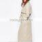 Military style long trench cashmerefitted coat for woman