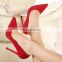 high heel women's pumps shoes red suede upper pointed toe women single small orders ladies shoes