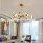 Art Deco Glass Copper Chandelier Dining Living Room Ceiling Hanging Lamp Gold Finish LED Pendant Light