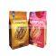 Metallic flat bottom plastic coffee pouches 500g tie tin coffee packaging bag with valve and zipper