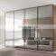 Modern bedroom design aluminum glass door wardrobe,custom walk in closet