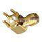 Right Angle  sma Connector RF Adapter SMA Female Thru Hole plug Connector sma-kwe gold plated