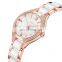 SINOBI New Arrival Women Luxury Watch S9858L Ceramic Strap Watch Pearl Shell Dial Handwatch Delicate Design Saat