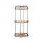 Triple-tier rectangle Bamboo Freestanding Storage Organizer multi-function bathroom corner Shelf