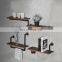 Custom Logo Bedside Smart Hanging Wooden Wall Mount Floating Metal Storage Kitchen Bathroom Wall Book Shelf