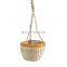 Collection Of Rustic Woven Water Hyacinth Hanging Planter with Lining Seagrass Straw Cover for Flower Pot