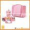 nice design ladies tri-folded toiletry bag,pink hanging travel toiletry organizer bag,laides pink travel organizer makeup bag