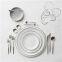 Hot Sale Simple Design Silver Rim White Ceramic Charger Plate Porcelain Coffee Cup Bowl Dinner Soup Plate Bone China Dinner Set