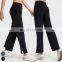 Custom Butt Lifting Workout Wear Gym Fitness High Waist Open Flared Wide Leg Pants Women Flare Yoga Pants With Side Pockets
