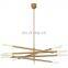 Nordic room round modern  black gold luxury led pendant light luxurious brass metal crystal chandelier