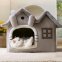 MEOW LOVE Double Roof Cat's Nest Four Seasons Universal House Small Dog Bed Warm Removable and Washable Pet