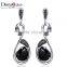 Daily Wear Casual Style Silver Pins Jet Black Cubic Zirconia Party Jewelry Drop Earrings